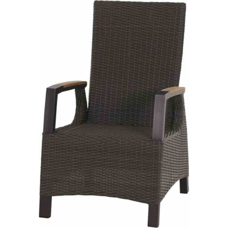 Siena Garden Dining-Sessel Lugano Alu anthrazit/Teak Hochlehner