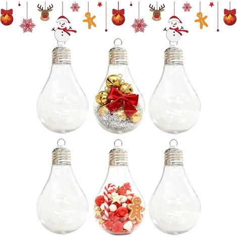 Boules de Noël transparentes pour travaux manuels - Ampoules transparentes (1/5)