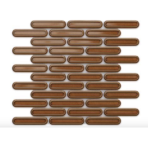 Ilcom mosaico in ceramica su rete per bagno e cucina  30cm x 30.5cm- Caramel savoiardi