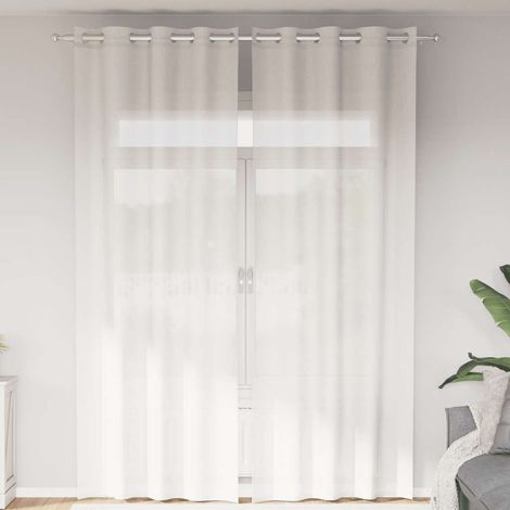 vidaXL Voile Curtains with Grommets 2 pcs White (1/5)