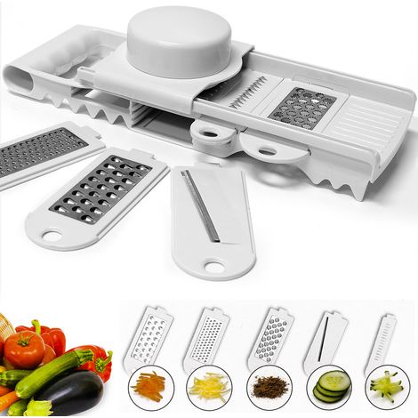 Râpe multifonction - Émince râpe hache découpe - Lame en inox - Protège-doigt (1/5)