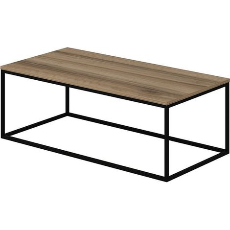 Table basse Sancho 120x60cm Métal Noir et Bois foncé (1/5)