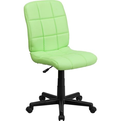 Fauteuil de Bureau pivotant matelassé en Vinyle, métal, Vert, 58,42 x 55,88 x 22,86 cm (1/3)