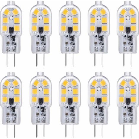 10er-Pack G4 12V 2W LED-Lampen, Kaltweiß 6000K, 200 lm, Küchenbeleuchtung für Wohnmobile, nicht dimmbar