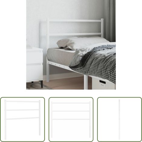 vidaXL Cabecero de repuesto de metal blanco 107 cm (1/5)