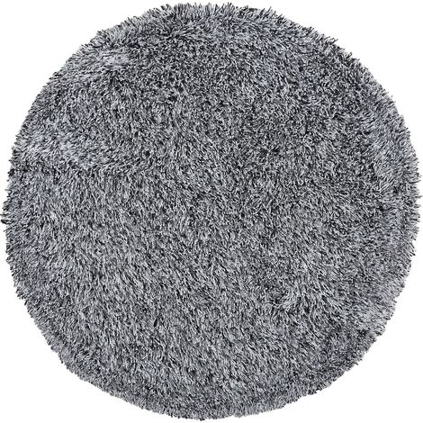 Shaggy-Teppich CIDE Schwarz / Weiß ø 140 cm (1/5)