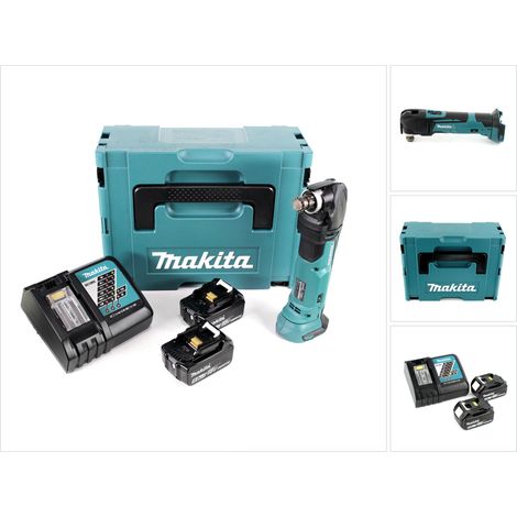 Makita DTM 51 RTJ 18V Li-Ion Akku Multifunktionswerkzeug im Makpac + 2x BL 1850 B 5,0 Ah Li-Ion Akku + Schnellladegerät