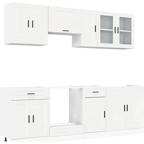 Maison Exclusive - Mueble cocina Kalmar blanco de alto brillo 8 p