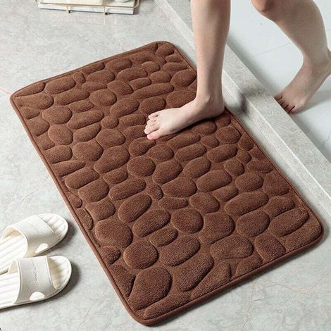 Tapis de bain absorbant et antidérapant paillasson en velours doux, le sol de la salle de bain sèche plus facilement 40×60cm