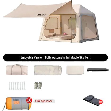 Tenda gonfiabile per portellone posteriore di SUV, montaggio rapido, design resistente all'acqua, tenda con tendalino (1/2)