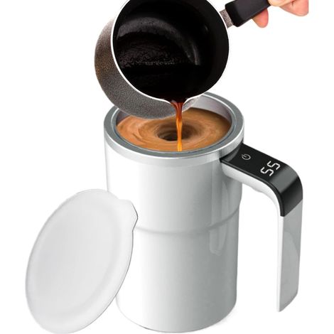 Tasse à café en remuant automatique, tasse à café automatique Tasse de Magnière à café magnétique RECHARGEAGELESTIRRING POUR LATER LAIT COCOA (1/5)