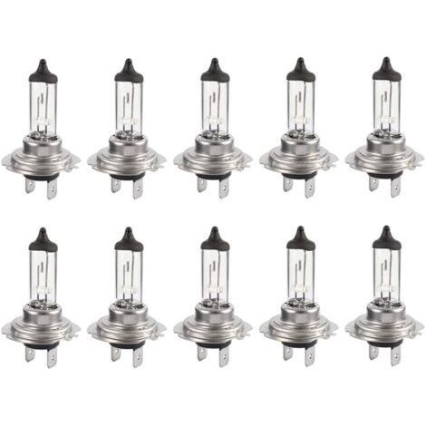 10 ampoules halogènes xénon ultra-lumineuses H7 12V 55W, longue durée de vie, adaptées aux phares à feux de croisement et à feux de route. (1/4)