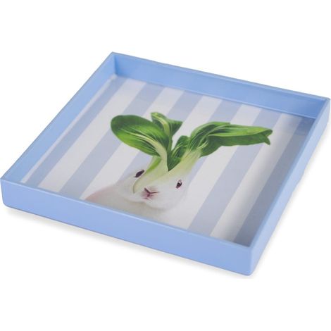 WD LifeStyle Vassoio Svuota Tasche Quadrato 20x20 cm con Coniglio – Elegante e Decorativo (1/3)