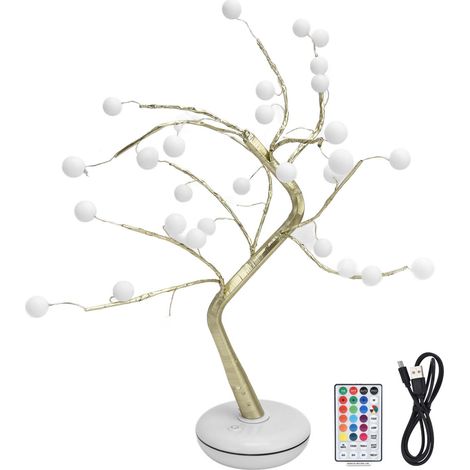 Lampe Arbre 36 LED USB ou Piles Télécommande RGBW Décoration Maison Fête (1/5)