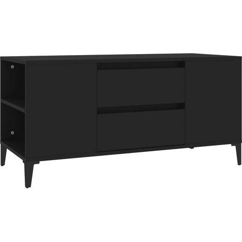 Mobile TV multimediale scaffale per televisione televisore buffet sala da pranzo soggiorno camera da letto 102 x 44,5 x 50 cm multistrato nero 020025622