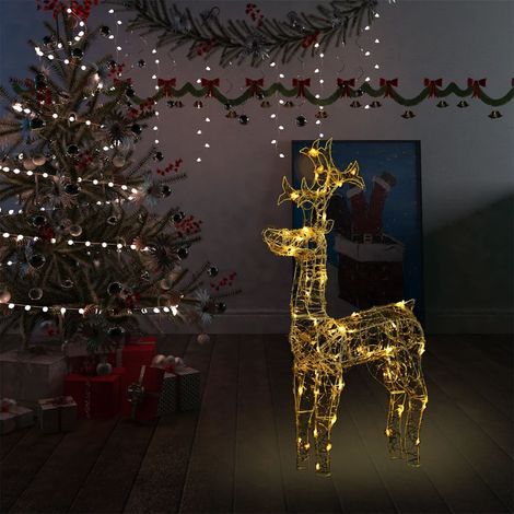 Déco de Noël - Renne de Décoration de Noël 90 LED 60x16x100 cm Acrylique -WYW35132 (1/5)