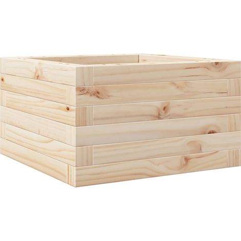 Fioriera rialzata per piante e fiori terrazza o giardino 40 x 40 x 23 cm legno di pino massiccio marrone 020037524