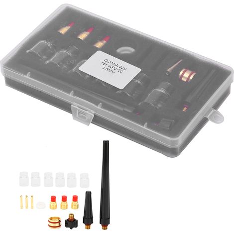 Kit d'accessoires pour chalumeau de soudage : bécher en verre, buse, jeu de pinces pour électrode en tungstène, consommables pour WP9/20 (1/5)