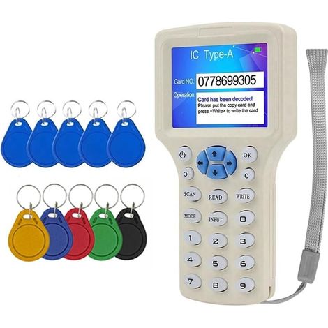 1 Lecteur RFID NFC, Duplicateur Clé 125K 13.56MHz, Programmeur IC ID, Porte-clés UID CUID, Accès Portail
