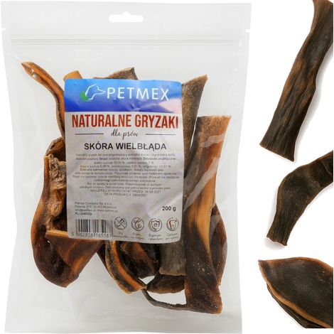 Delikatesse, natürlicher Kausnack für Hunde: Getrocknete Kamelhaut von Petmex, 200 g (1/4)