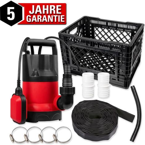 WALTER Schmutzwasser Tauchpumpe 10500 l/h 550 Watt Hochwasser Set + Schlauch (1/5)