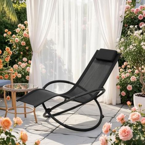 Lettino prendisole, sedia elegante, sedia a dondolo, poltrona reclinabile (solo sedia a dondolo) In loco (1/4)