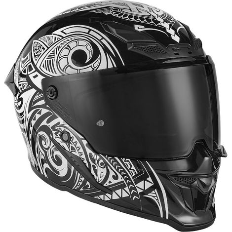 EXCLUSIV (2025) CASQUE INTÉGRAL GOLIATH MAORI NOIR/BLANC TAILLE M (VERRE FONCÉ SUPPLÉMENTAIRE INCLUS)