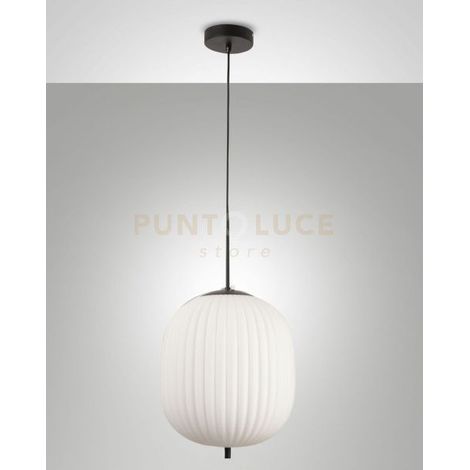 Lampada a Sospensione Nera Domizia Fabas Collezione 1 Luce Design Moderno