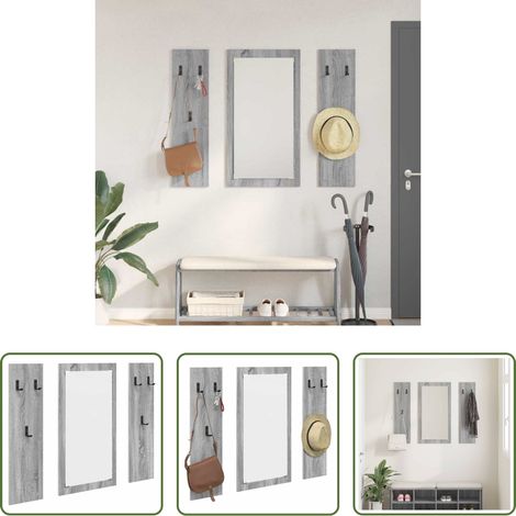 Rangement mural -  Porte-manteau mural Montage mural Gris Sonoma 96 x 1,5 x 90 cm (1/5)