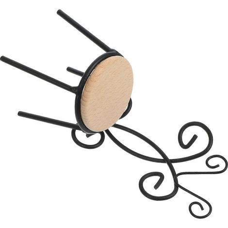 Mini mobilier 3 pièces Mini chaise pour décoration de maison de poupée en noir - Multifonctionnel et confortable (1/5)