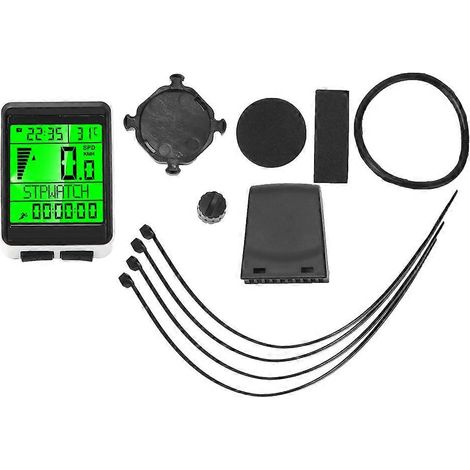 Compteur vélo sans fil pour VTT et vélo de route, grand écran multifonction étanche, podomètre prenant en charge cinq langues, vitesse et distance, idéal pour cyclisme en montagne (1/5)