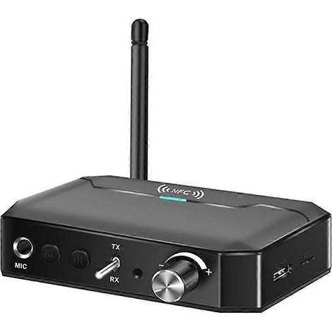 Émetteur-récepteur audio Bluetooth 5.3 2 en 1 compatible NFC, adaptateur sans fil USB, interface AUX/RCA/TF/coaxiale/6,5 mm (1/5)