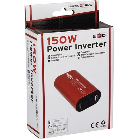 Convertisseur 12v 230v 150w +Usb 2.4a2+Cable 12v (1/4)