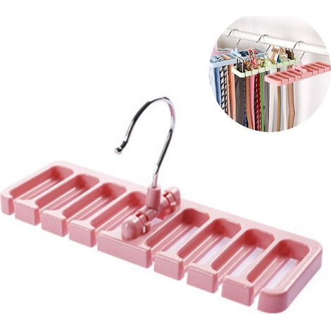Porte-ceintures, porte-cravates, porte-foulards à 10 emplacements, organisateur en plastique robuste, gain de place pour placard et penderie (1/5)