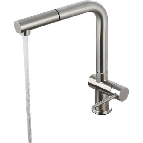 Robinet de lavabo, inox, rotation 360°, eau froide, pour vasque (1/5)