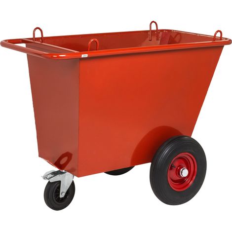 Kongamek Abfallwagen in rot mit 3 Rädern Ø400mm pannensichere Bereifung 1310x720x1000mm 400l Volumen