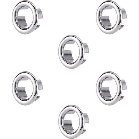 YMYNY Débordement D'Évier Anneau, 6 Pcs Anneau de Débordement d’Évier Couvercle de Trop-Plein, Anneaux de Débordement d'Évier, pour Bain, Cuisine, Évier
