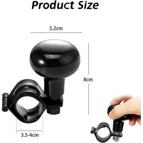 Bouton Volant Voiture Spinner, Poignée Puissance de Voiture Antidérapante en Boule de Volant Silicone Direction (1/4)