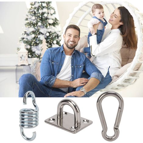 Kit de Suspension pour Hamac de Yoga en Acier Inoxydable, Capacité 250kg, Crochet de Plafond pour Balançoire et Entraînement