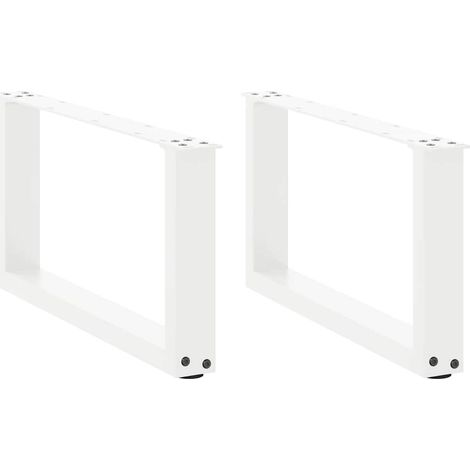 Couchtischbeine U-Form 2 Stk. Weiß 70x(30-31) cm Stahl