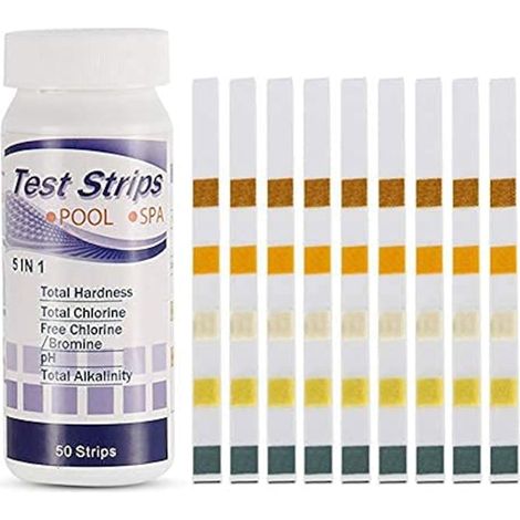 Bande de test chimique 5 en 1 pour l'eau de spa, 100 pcs, des résultats précis, facile à utiliser, polyvalent et pratique (1/5)
