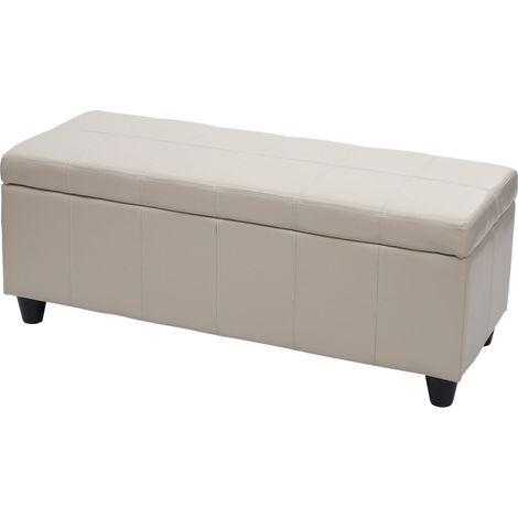 Panca contenitore elegante Kriens ecopelle 114x45x45cm avorio