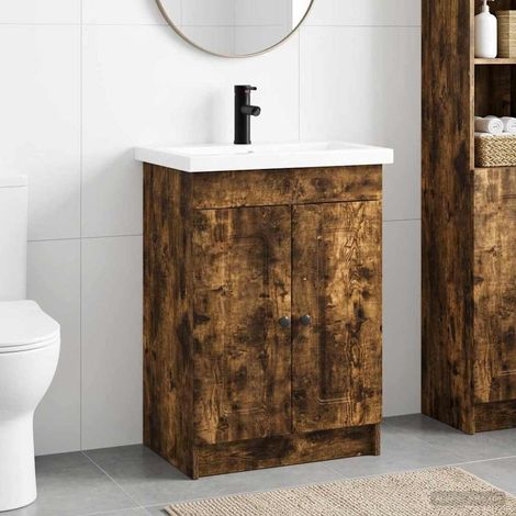 Juego de muebles de baño Roble Ahumado 56 x 37,5 x 81 cm
