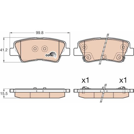 Bremsbeläge HINTEN GDB3537 TRW (1/5)