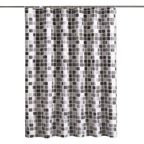Sollbry Rideau De Douche Anti Moisissure 200x200cm, Épaissi Rideaux de Douche Tissu Lavable avec 12 Crochets, Imperméable Antibactérien Séchage Rapide, pour Baignoire, Salle de Bain