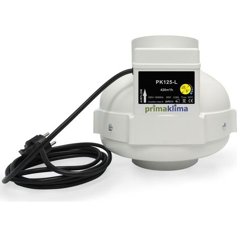 Extracteur d'air 360 m3/h - 1 vitesse - diamètre 125mm - Prima Klima