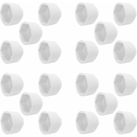 Lot de 20 cache écrou blanc M12 x HEX 19mm – Plastique PE haute qualité – Protection efficace contre la corrosion