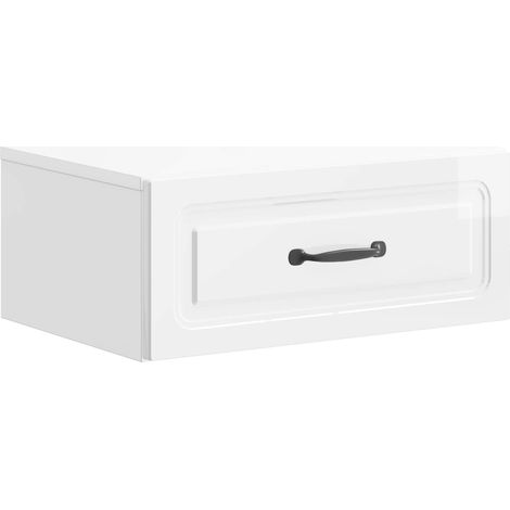 Mesita de Noche de Pared con cajón Brillante 49 x 34,5 x 20 cm vidaXL