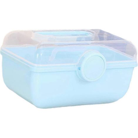 Boîte de rangement pour accessoires de cheveux pour fille, boîte de rangement pour bijoux, présentoir portable verrouillable pour accessoires de cheveux et colliers pour petites filles-Blue (1/5)