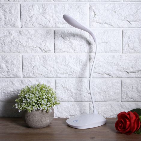 USB-LED-Schreibtischleuchte mit flexiblem Hals, dimmbar, Touch-Schalter, Nachtleselampe (1/5)